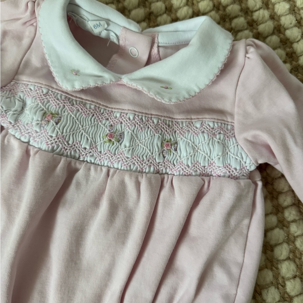 Magnolia Baby Pink smocked long sleeve bubble
